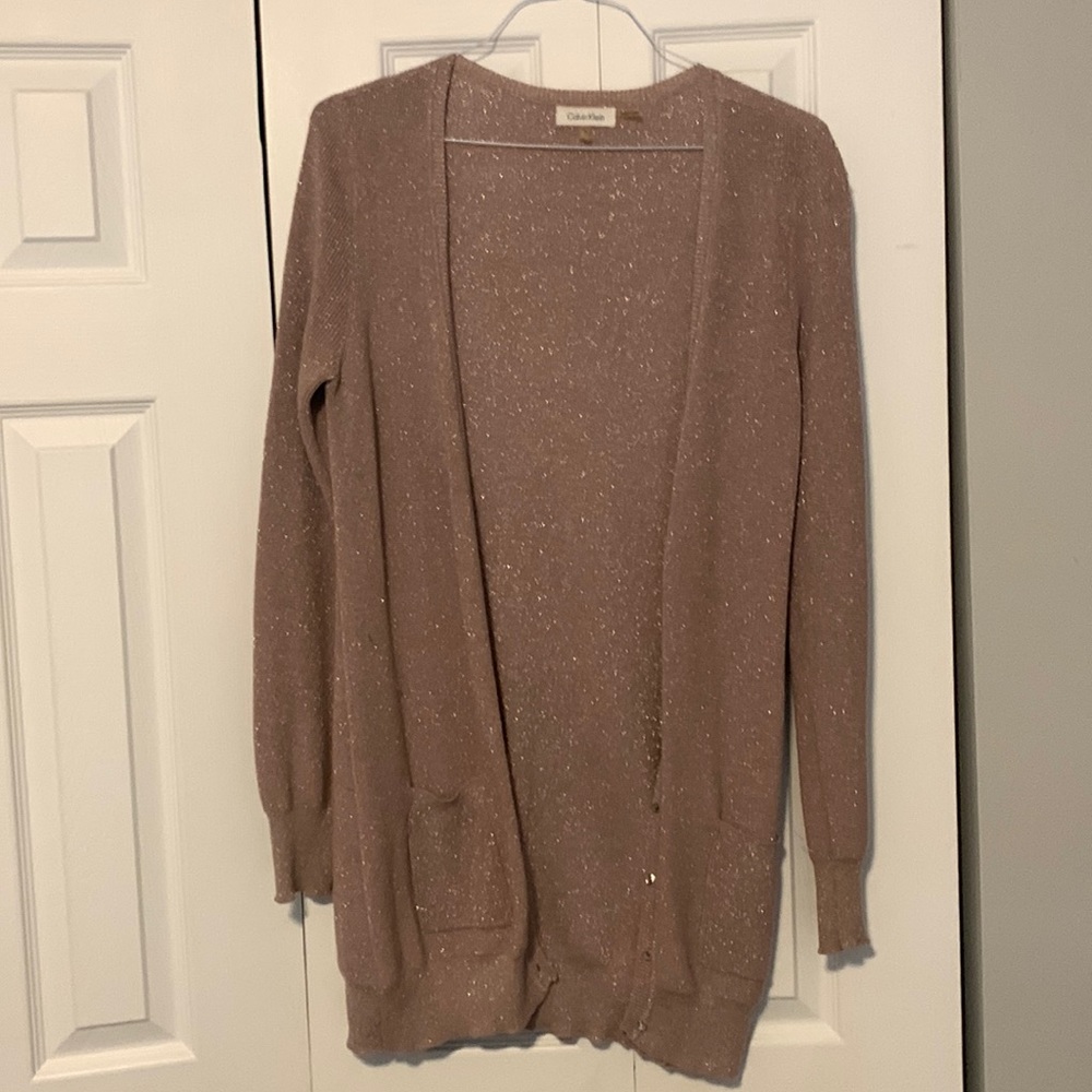 Light pink Calvin Klein sparkly cardigan